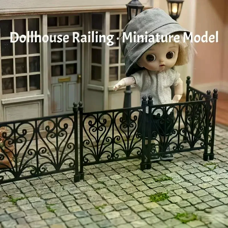 DollHouse Carved Fence Guardrail Miniature Model DIY Scene Ornaments And Photography Props Micro Landscape Home Decor