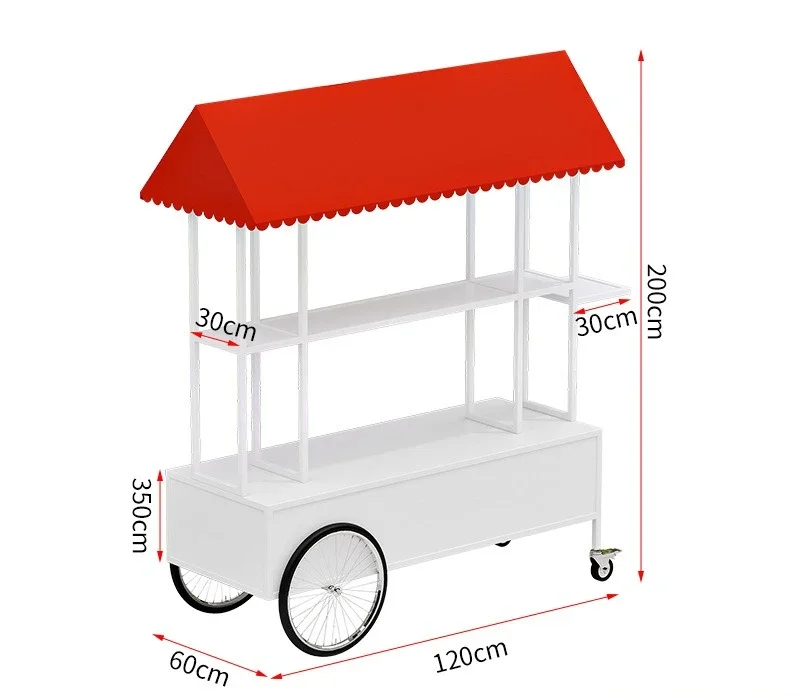 

Market mobile flower sales car, commercial street snack night market stall, wrought iron promotional rack activity display car