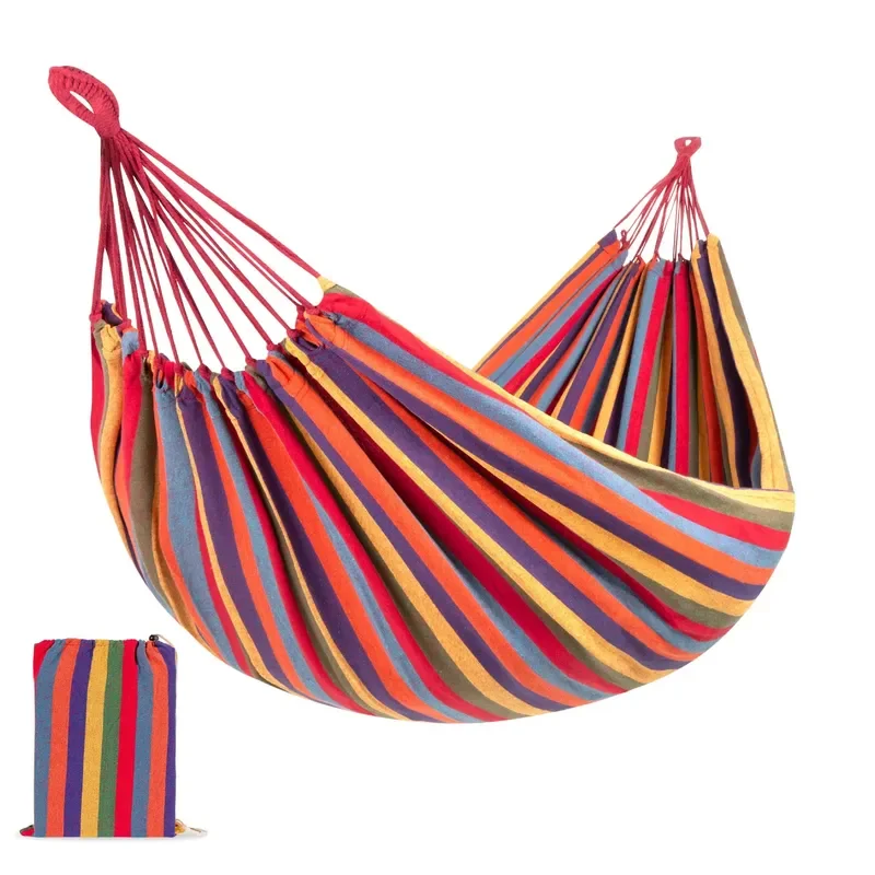Wholesale Price Garden Cotton Portable Hammock, Comfortable Fabric Hammock, Holds up to 660 Lbs, Great for Camping, Outdoor
