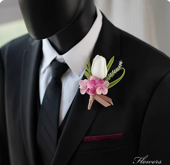 Parents' full set of family wedding simulation corsage for bride and groom's wedding corsage for bridesmaid's wrist flower custo