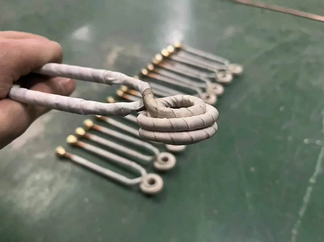 Dual Layer Insulated 20mm ID Horizontal Induction Coil Heating Head for Induction Heater
