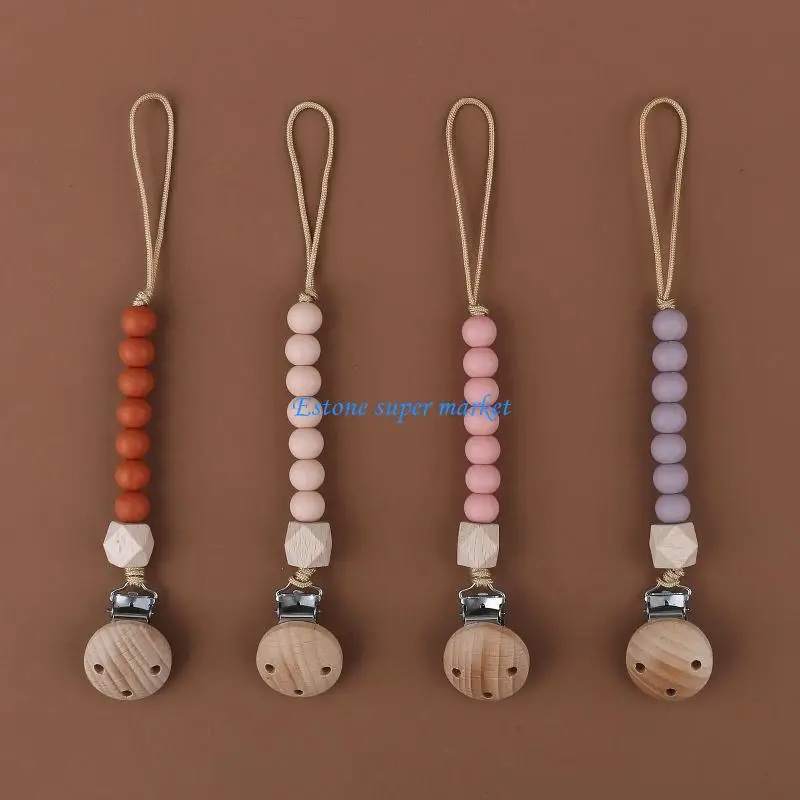 090B BPA Silicone Pacifier Clips Chain Nipple Holder for Infant Baby Shower Gift
