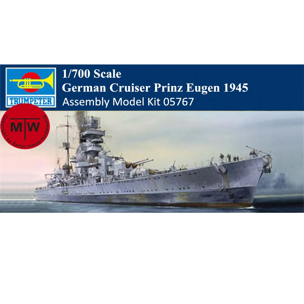 

Trumpeter 05767 1/700 Scale German Cruiser Prinz Eugen 1945 Military Plastic Assembly Model Kit