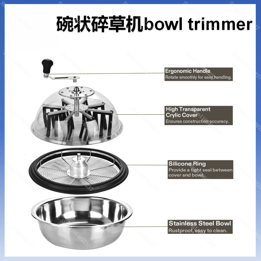 

13 16 19 Inch Stainless Steel Bowl Trimmer Grass Cutter Hydrophonic Leaf Trimmer Handheld Electric Gardening Tool