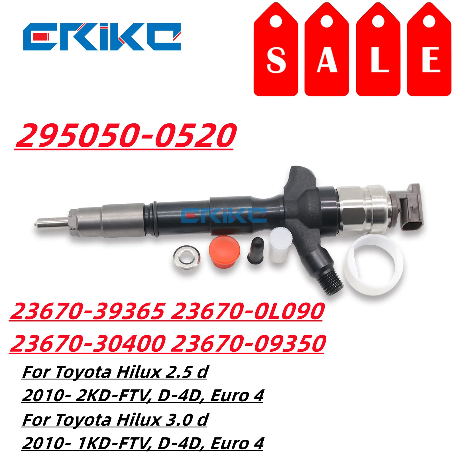 295050-0520 Diesel Injector Parts 23670-0L090 23670-30400 Standard Fuel Inejctor 23670-09350 23670-39365 for Toyota Hilux