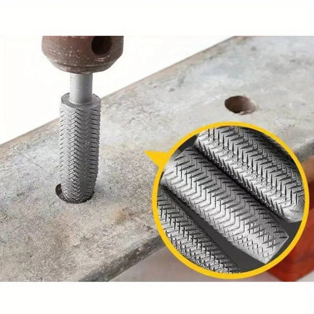 5-Piece Set of Carbon Steel Embossed Rotary Shaped Files, Grinding Burr Electric Grinding Heads, Woodworking Carbon Steel Embossed Files, Steel File Electric Grinding Heads