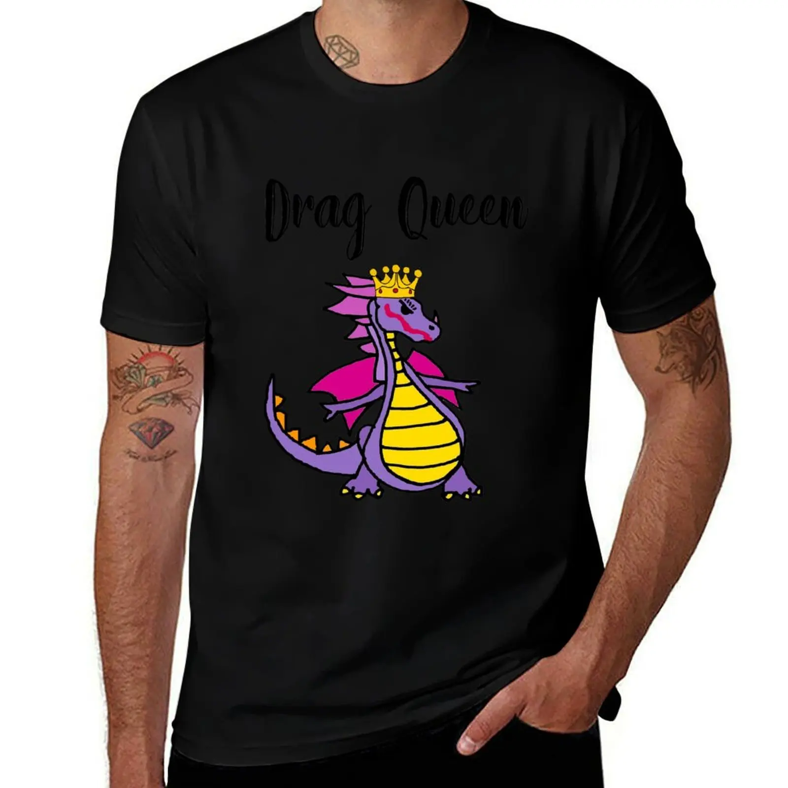 

Funny Blue Dragon Drag Queen Pun T-Shirt Comfortable Basic Crew Neck Tee
