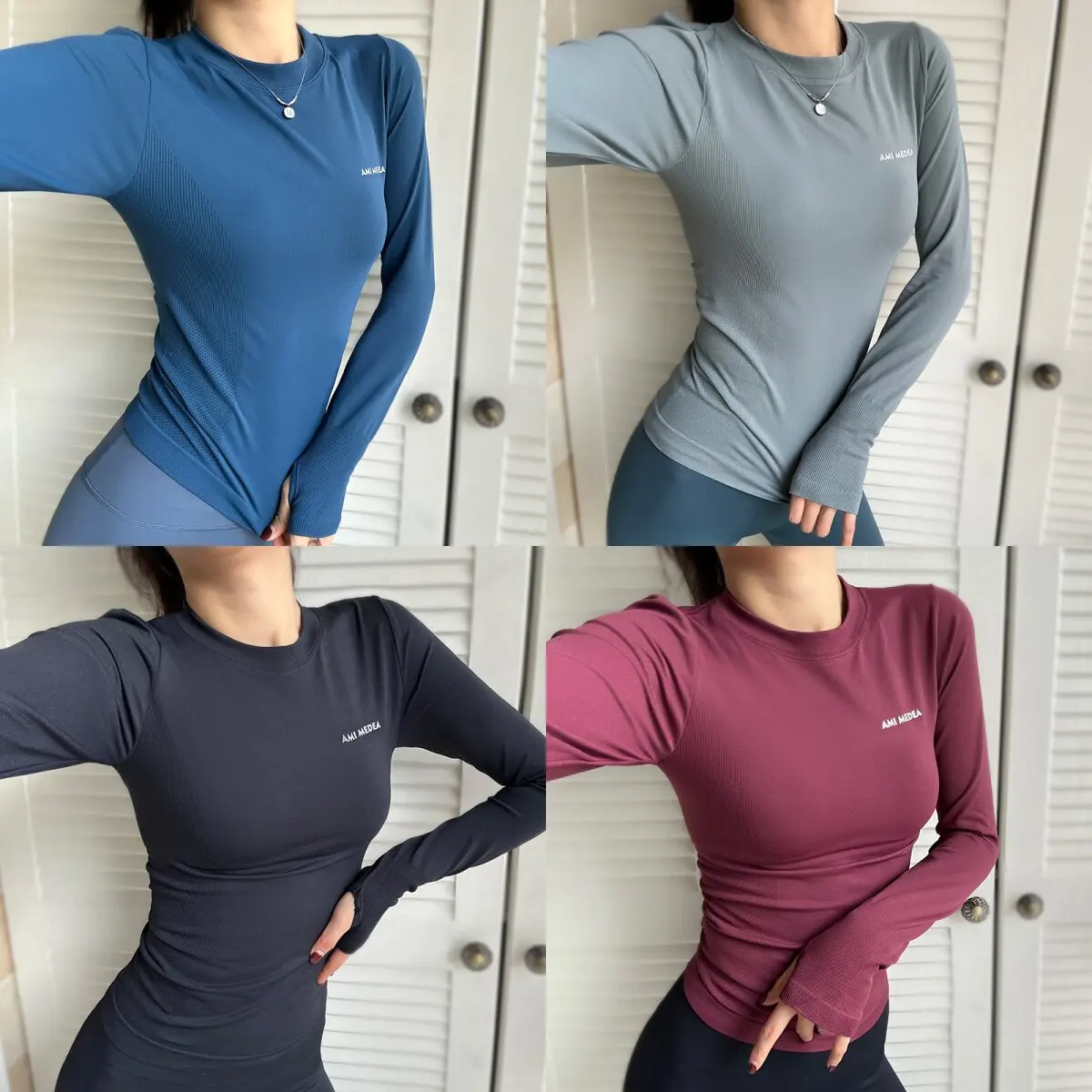 Women's Buttery Soft Crew Neck Compression Long Sleeve Top, Quick-Dry Athletic Shirt for Yoga, Running & Gym Workouts
