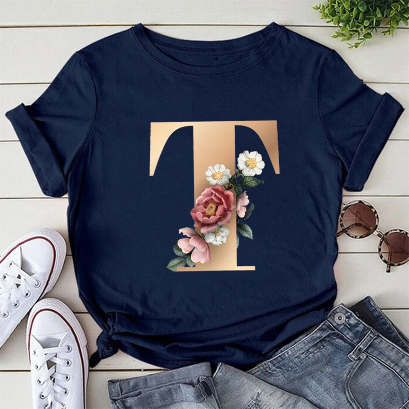 Printed T-shirts for Women Summer Tee Shirt Femme Casual Short Sleeve Round Neck Tops T-shirts