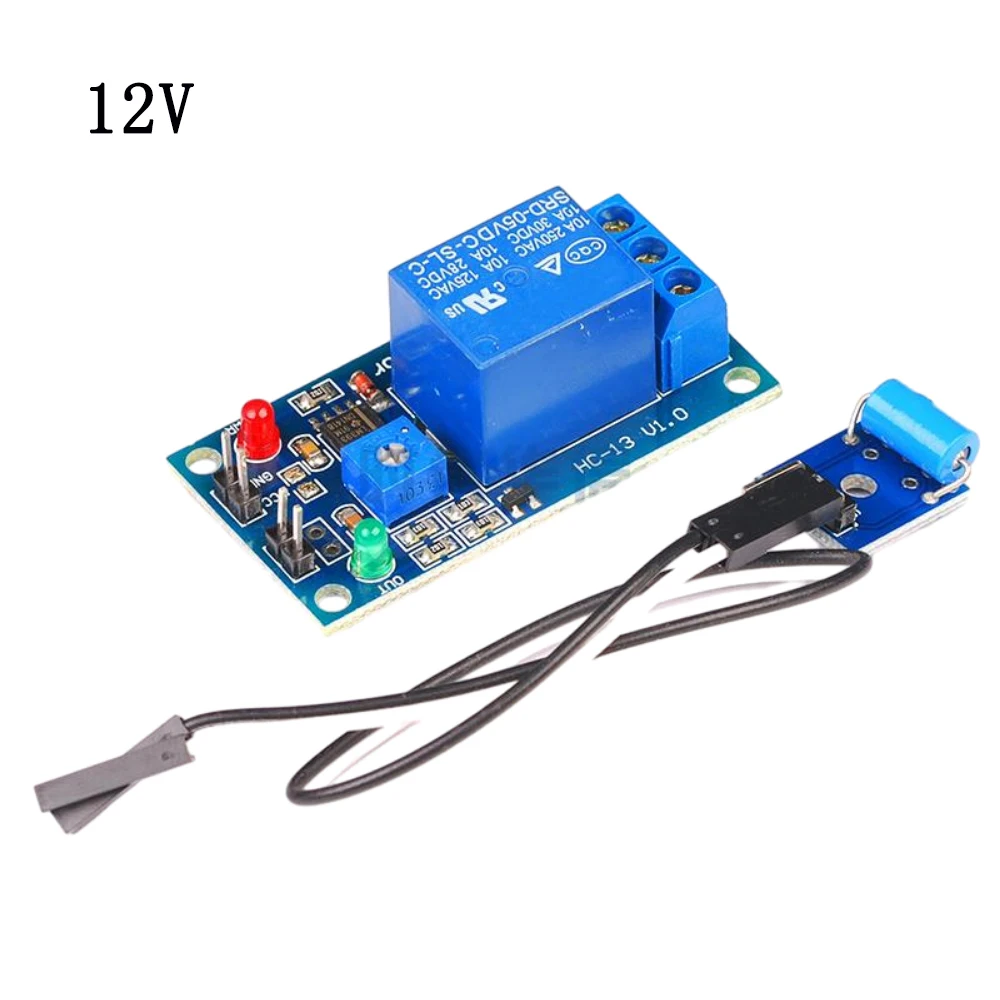 5V/12V normalnie zamknięty moduł przekaźnika czujnik wibracji 2 w 1 moduł wibracji wyzwalania alarmu ze wskaźnikiem