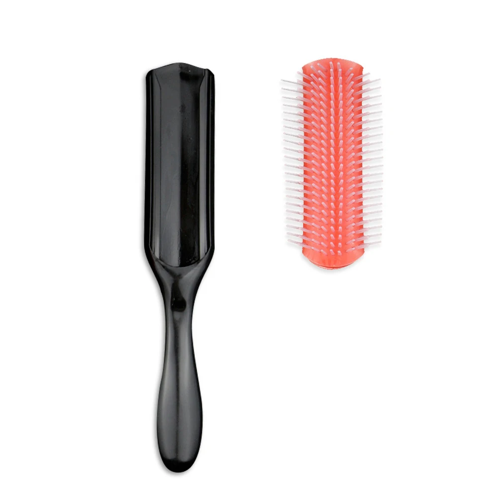 9-Rows Detangling Hair Brush Denman Detangler Hairbrush Scalp Massager Straight Curly Wet Removable DIY Hair Comb Brush