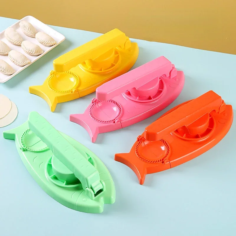 2in1 DIY Dumplings Maker Dough Pressing Tool Manual Wrapper Making Plastic Mold Dumpling Skin Artifact Dough Press Kitchen Tools
