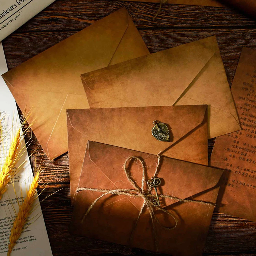 

Набор из 6 ретро-конвертов для писем, пустые канцелярские принадлежности для открыток, приглашений, фотографий, компактные, для свадеб, вечеринок, портативные, для хранения