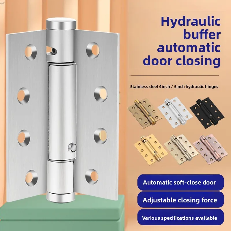 

4-5 Inch Stainless Steel Hydraulic Buffer Hinge Invisible Door Auto Closer Damping Spring Hinge for Furniture