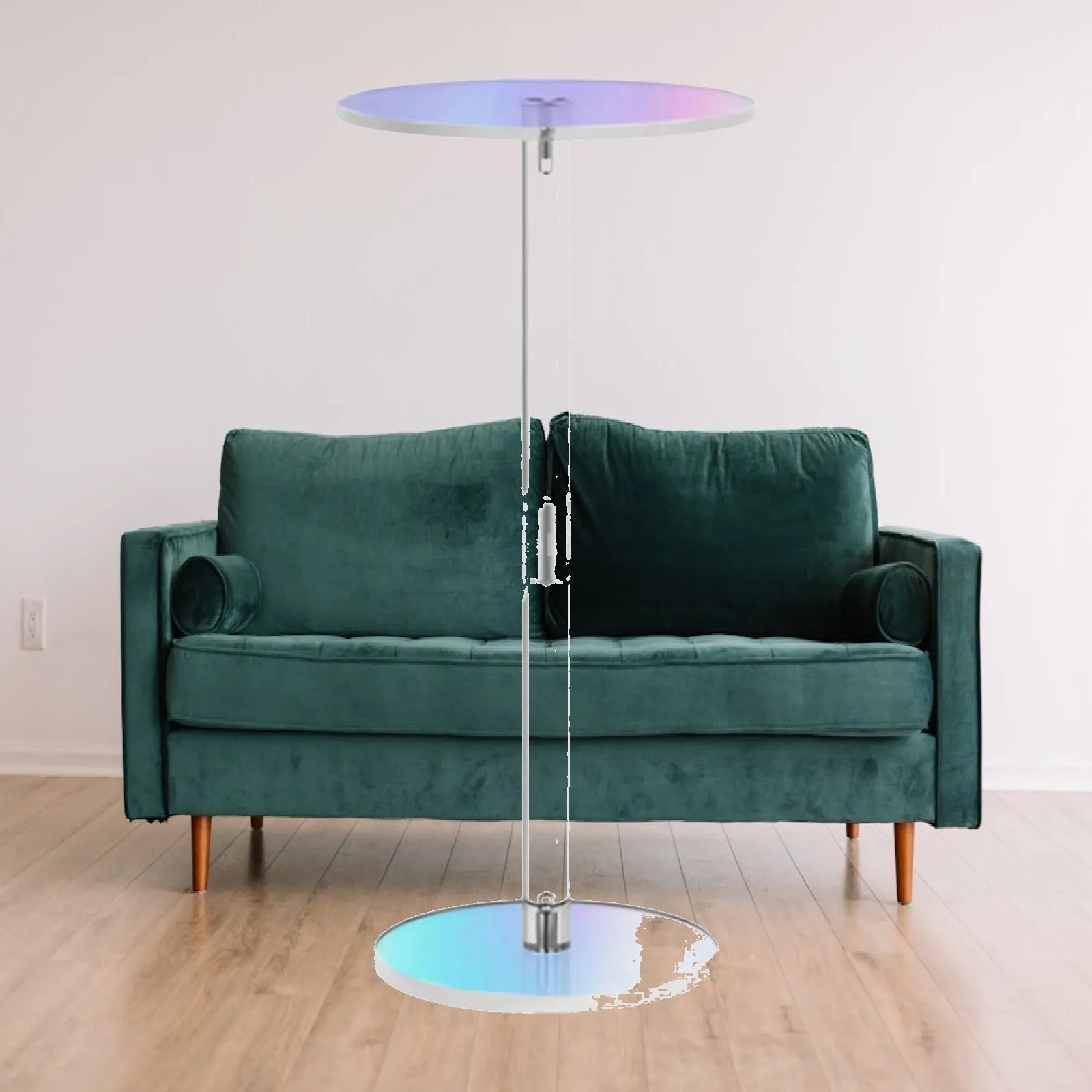 Acrylic Accent Side Table Small Round Modern Auxiliary Table Nordic Coffee Table for Rooms Home Office