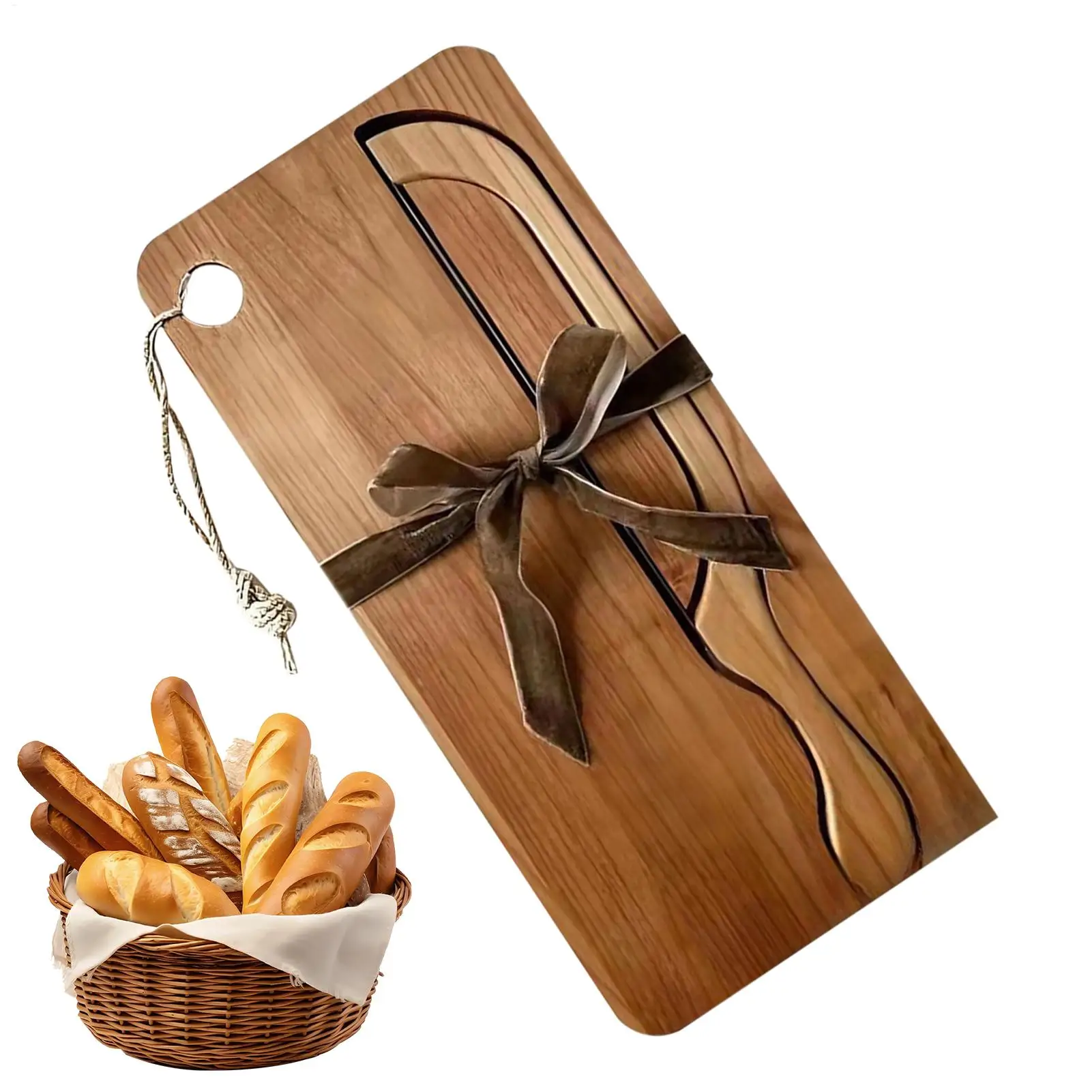 Bread Cutter Bow-Shaped Stainless Steel Cutter Bow-Shaped Bread Slicing Tool Set for Left Right Hands Bagels French Baguettes