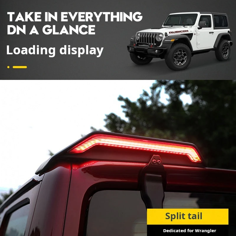 For Jeep Wrangler JK 2007-2017 JL 2018-2024 Car Rear Roof Light