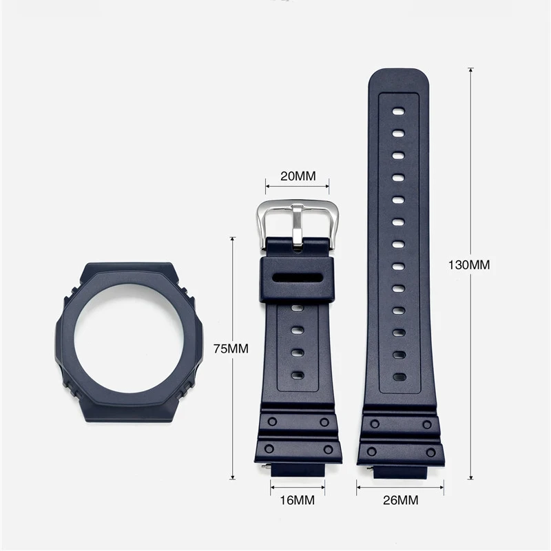 المطاط حزام ساعة اليد الحافة ل كاسيو G-SHOCK GA-2100 GA-2110 الإفراج السريع الرجال الرياضة مقاوم للماء بولي PU الراتنج الفرقة تعديل عدة