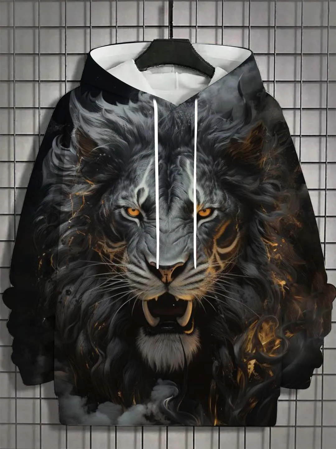 Men's Hoodie 3d Print Animal Lion Graphics Long Sleeve Hoodie Fashion Casual Autumn New Unisex Tops Oversized Hooded Streetwear