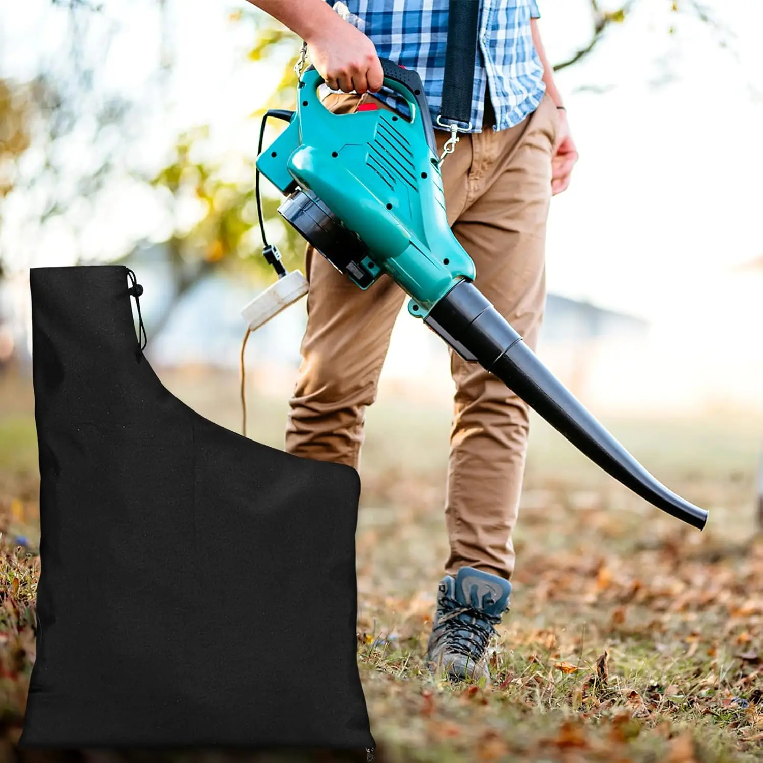 1pc Leaf Vacuum Collection Bag,Universal Leaf Blower Bag Replacement Self Unloading Bag,Garden Leaf Bag