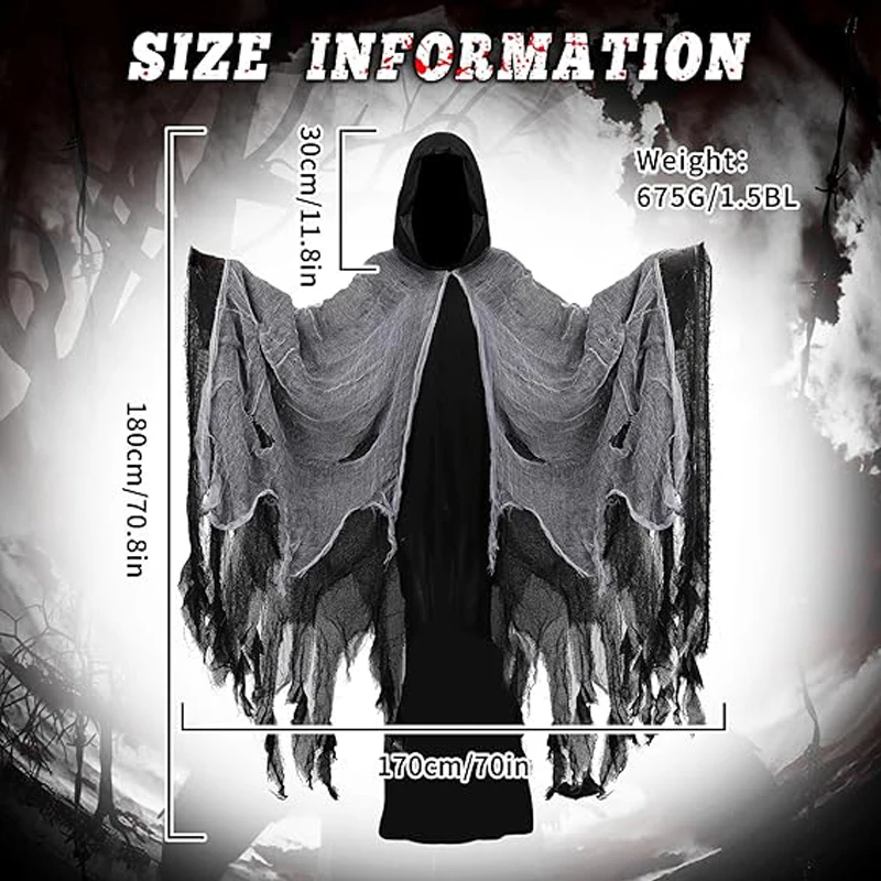 Halloween Cloak Skeleton Clothes Mask Ghost House Chamber Of Secrets Dressing Up Zombies Costume Props Halloween Gift