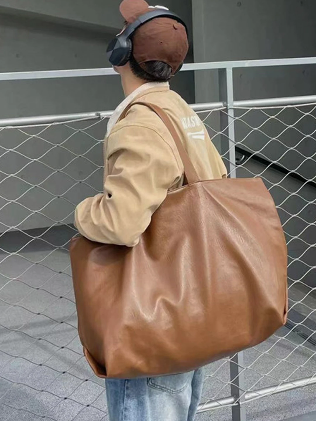 Trendy Retro Large Capacity Tote Bag Unisex Casual Backpack Handbag Street Style Japanese Trend Young Men Women Shoulder Bag