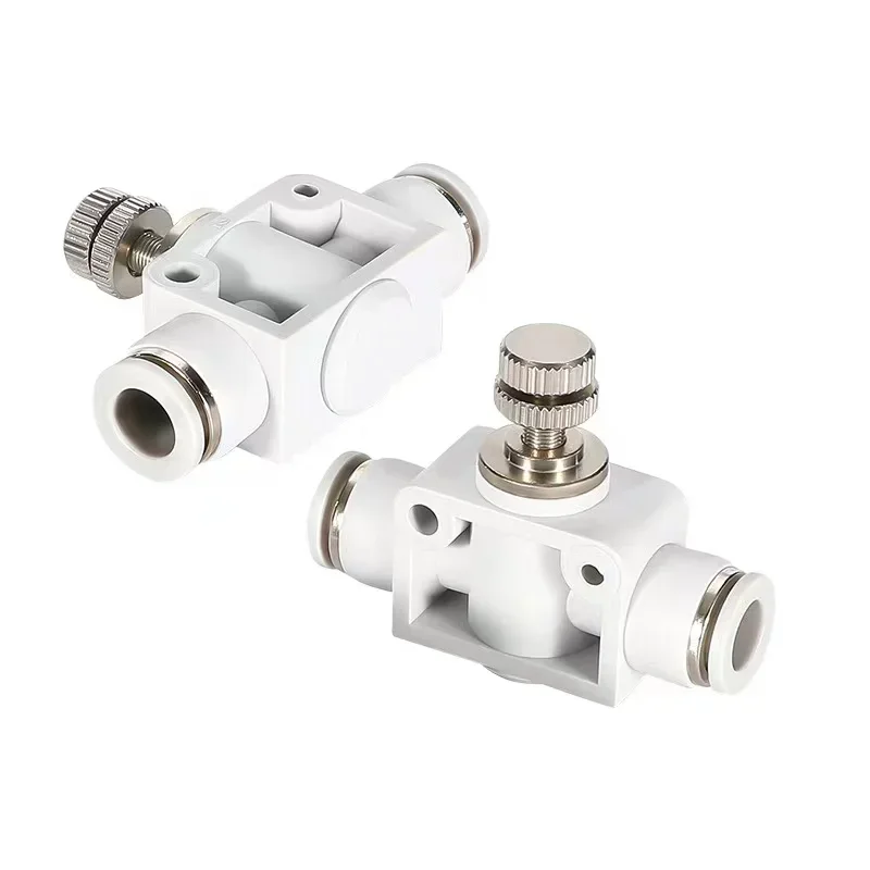 Pneumatic Throttle Valve Speed Regulation SA/PA White Premium Air Tube Connector 4mm 6mm 8mm 10mm 12mm Pressure Control Tools