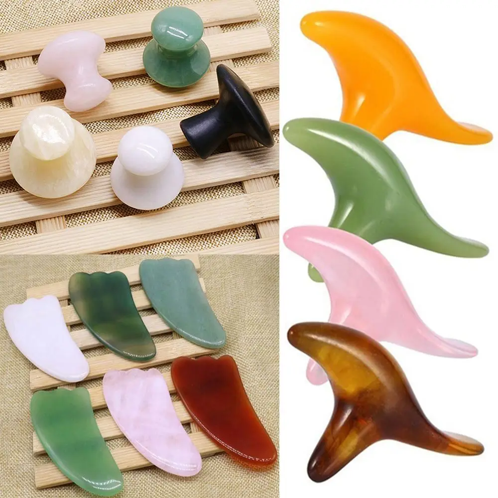 Jade Stone Face Roller Neck Body Guasha Board Face Massager Massager Tool