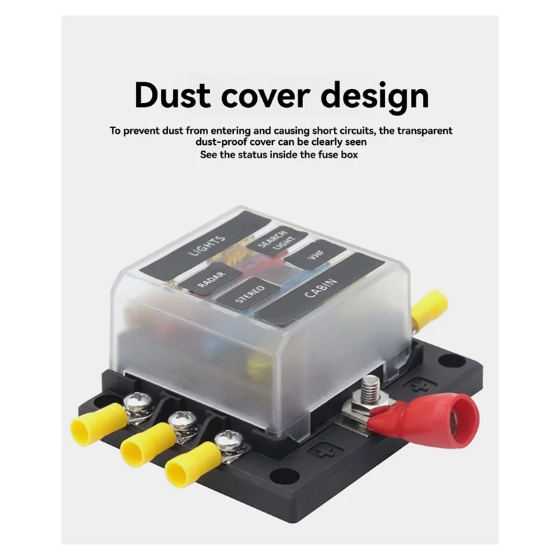 【علامة تجارية جديدة】صندوق فيوز RV جديد 6P 100A ذو 6 اتجاهات، ضوء مؤشر LED، حامل فيوز بستة مدخلات واحدة