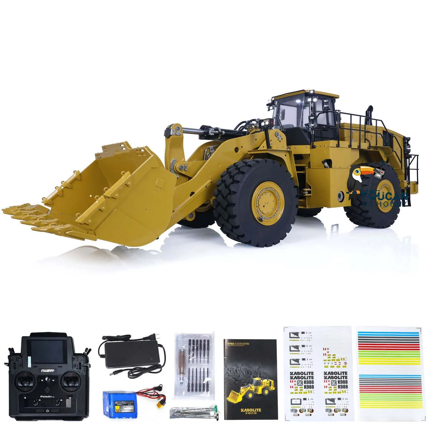 Upgraded RTR KABOLITE K988 100S RC Hydraulic Loader 1/14 Radio Control Truck  PL18 Lite Quick Coupler Light Sound Model TH20538