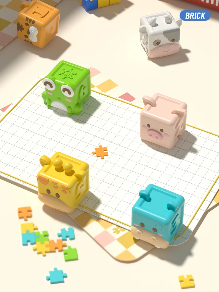 Baby Weiche Bausteine Spielzeug Weiche Zahnen Spielzeug für Babys 3D Cube Tier Bad Spielzeug Baby Frühe Pädagogische Passenden Sensorischen Spielzeug – Detail 6