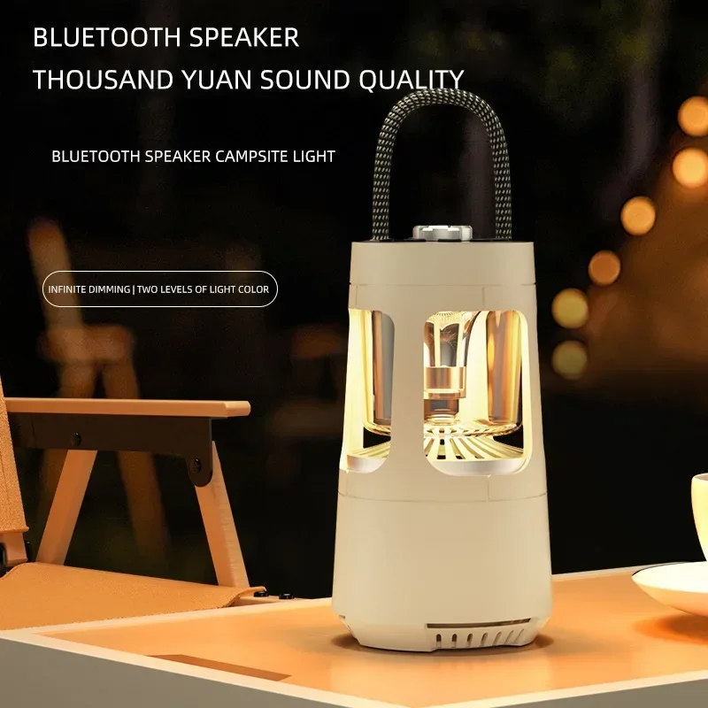 Outdoor Camping Lamp Bluetooth Speaker Multi Functional Wireless HIFI Stereo Portable Music Player 4000mAh Rechargeable Battery