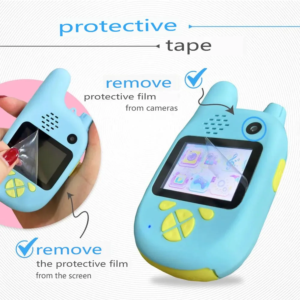 Kids walkie takie Camera For Girls & Boys Age 3-9 Toddler Toys HD Children Digital Action Camera 2 Inch Screen