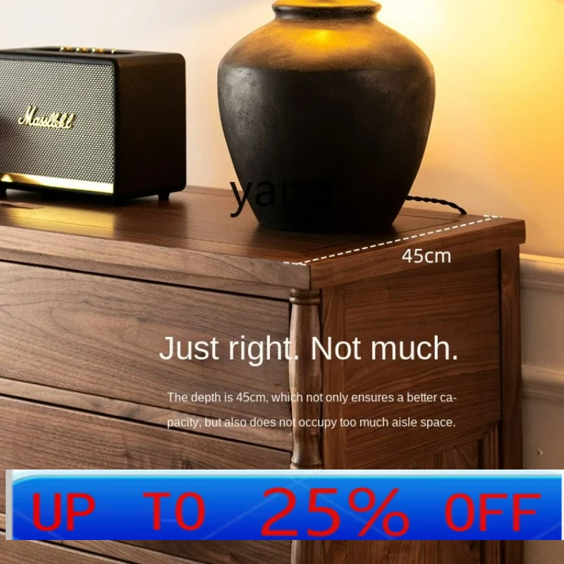 

LMM Solid Wood Four-Bucket Cabinet Retro Creative Hallway Bedroom Storage Log Cabinet