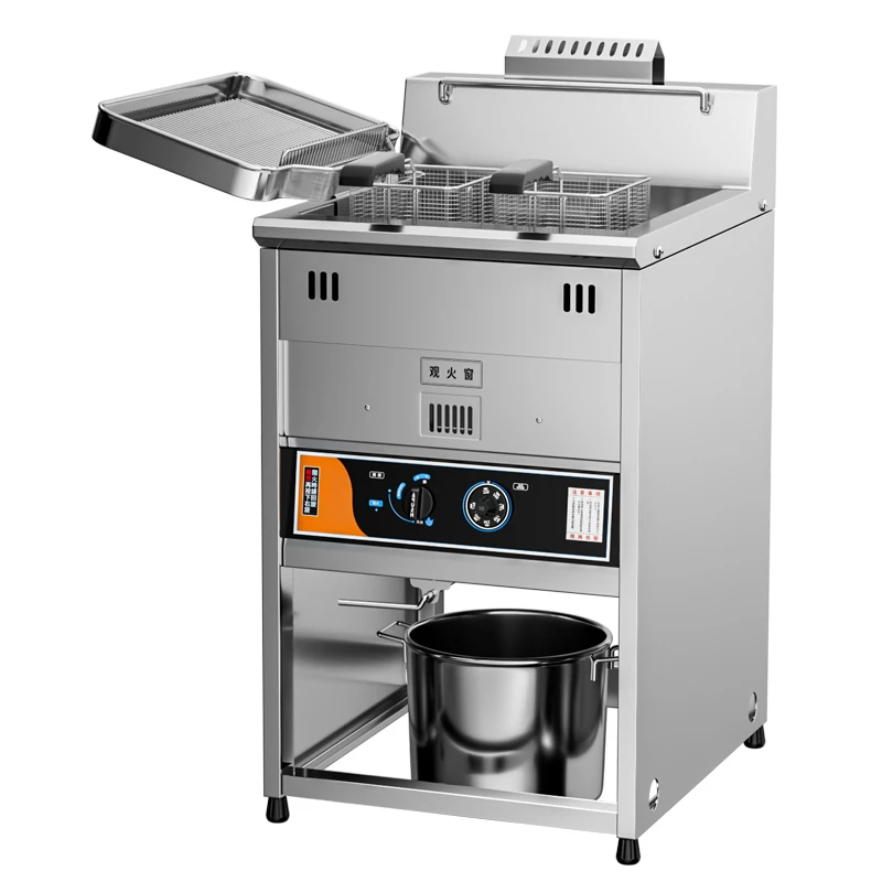 

Commercial Large 45L Vertical Gas LPG Fryer with Temperature Control Restaurant Hotel Upright Cooking Machine