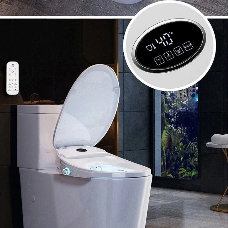 

Toilet Lid Auto Bidet Cleaning Electronic Bidets Toilet Seat Hot Cold Water Washing Movable Nozzle Washing Heated Seat Wc Shower