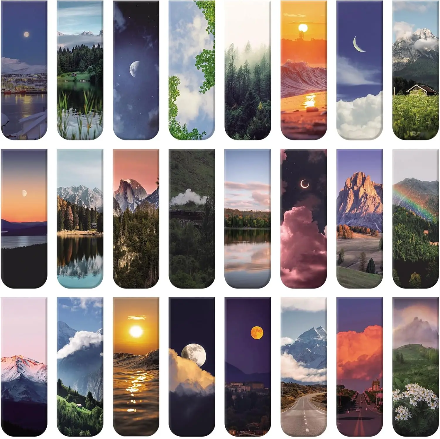 

48 Pcs Magnetic Bookmarks, 24 Cute Landscape Designs for Reading, Easter Gifts for Women Men Students