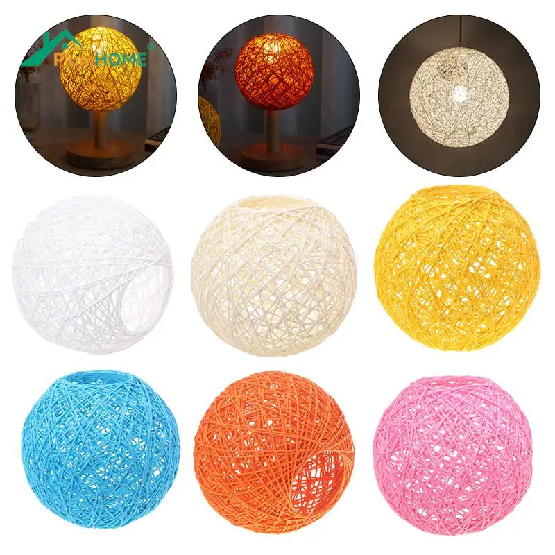 Round Concise Hand-woven Rattan Vine Ball Pendant Lampshade Light Lamp Shades Light Accessories(15cm Diameter)