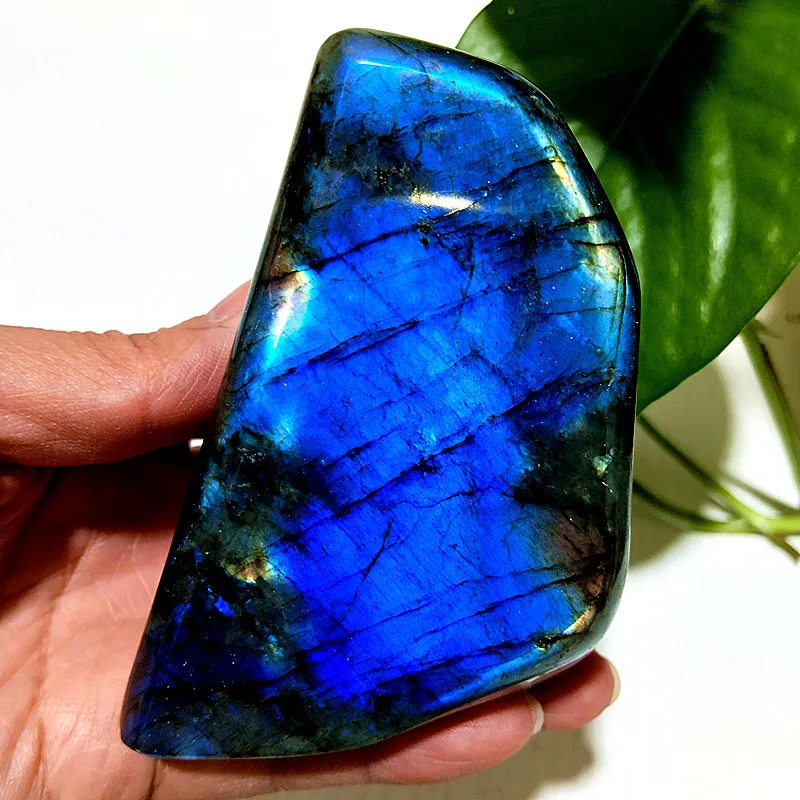 Natural Stone Devil Blue Labradorite Crystal Freeform Witchcraft Meditation Energy Exorcise Feng Shui Crystal Room Decor