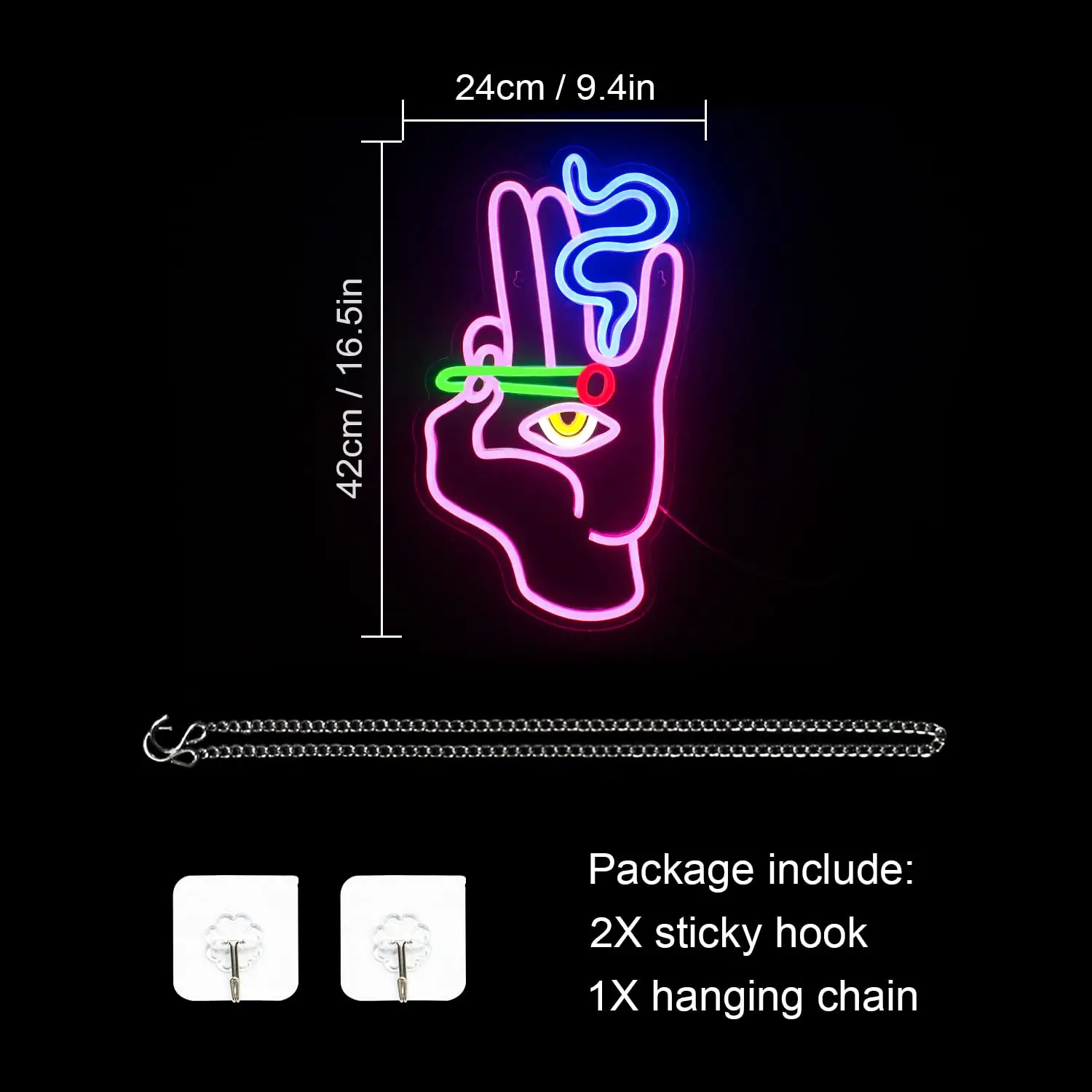عين الشر اليد ضوء النيون USB بالطاقة التدخين ضوء النيون عكس الضوء لغرفة النوم لعبة غرفة المنزل بار حانة مقهى نادي الحفلات ديكور هدية
