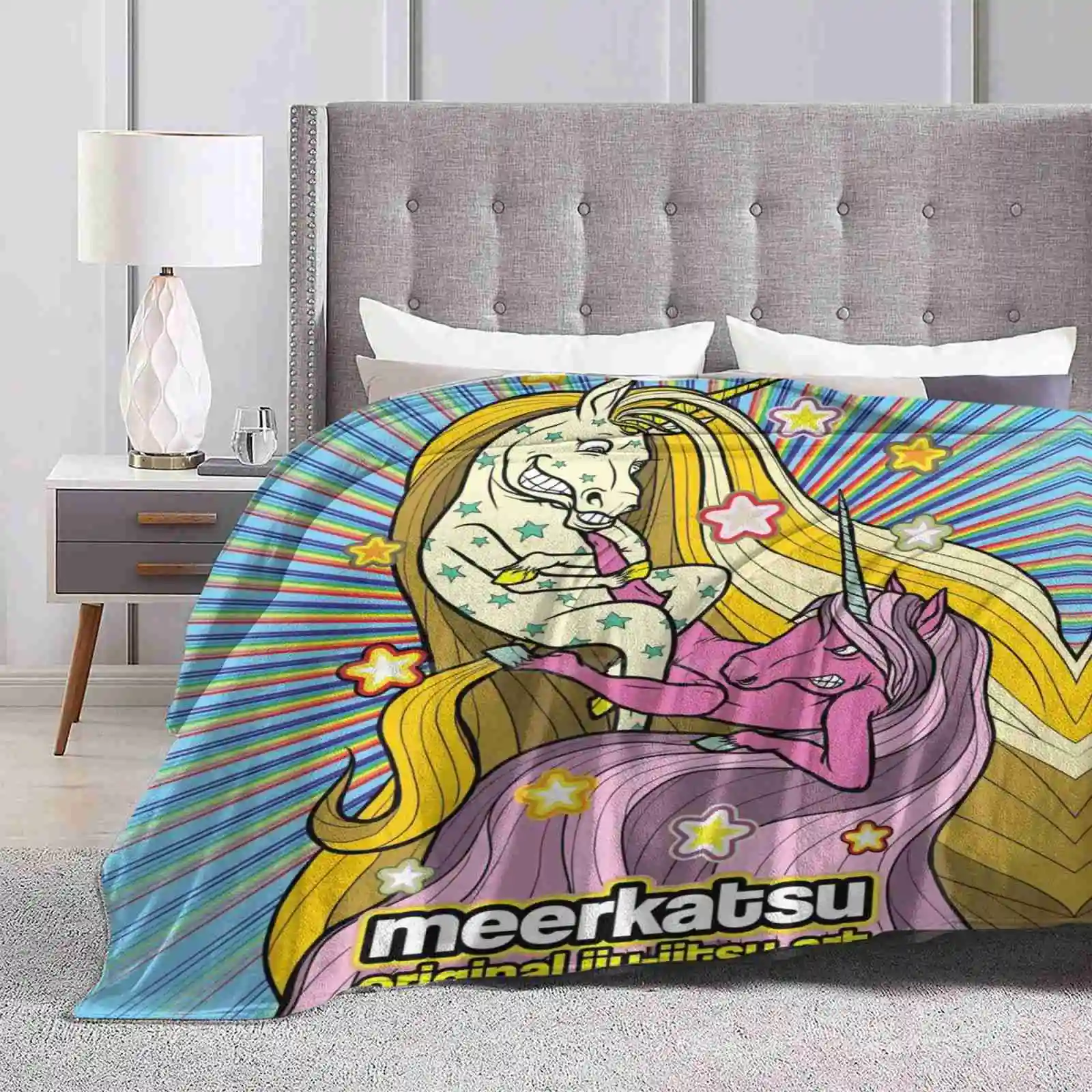 Leg Locking Unicorns Shaggy Throw Soft Warm Blanket Sofa/Bed/Travel Love Gifts Bjj Jiujitsu Unicorns Heel Hook