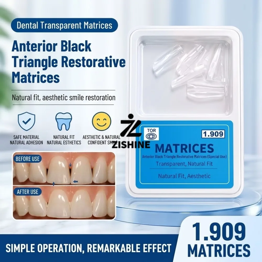 Dental Anterior Black Triangle Matrices Transparent Contoured Strip Crown Bands for Diastema Closure Composite Resin Repair