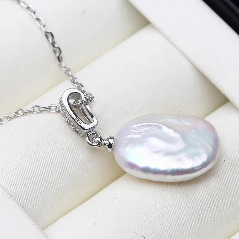 Real Natural Original Large Baroque Pearl Necklaces For Woman,Wedding Pearl Pendant Wife Mother Daughter Birthday Gift White