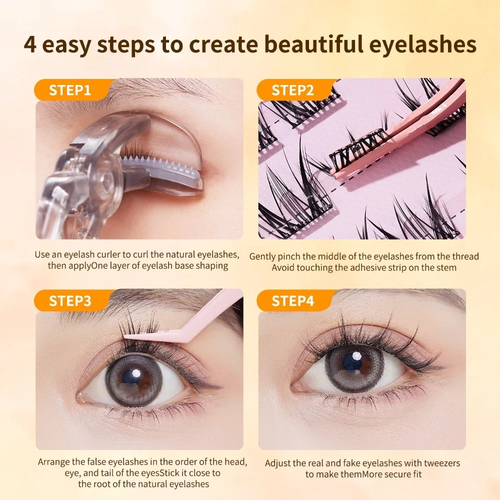 Segmented Individual Eyelashes Large Capacity Sunflower Camellia L Curl False Eyelashes Oblique Winged Long Lasting