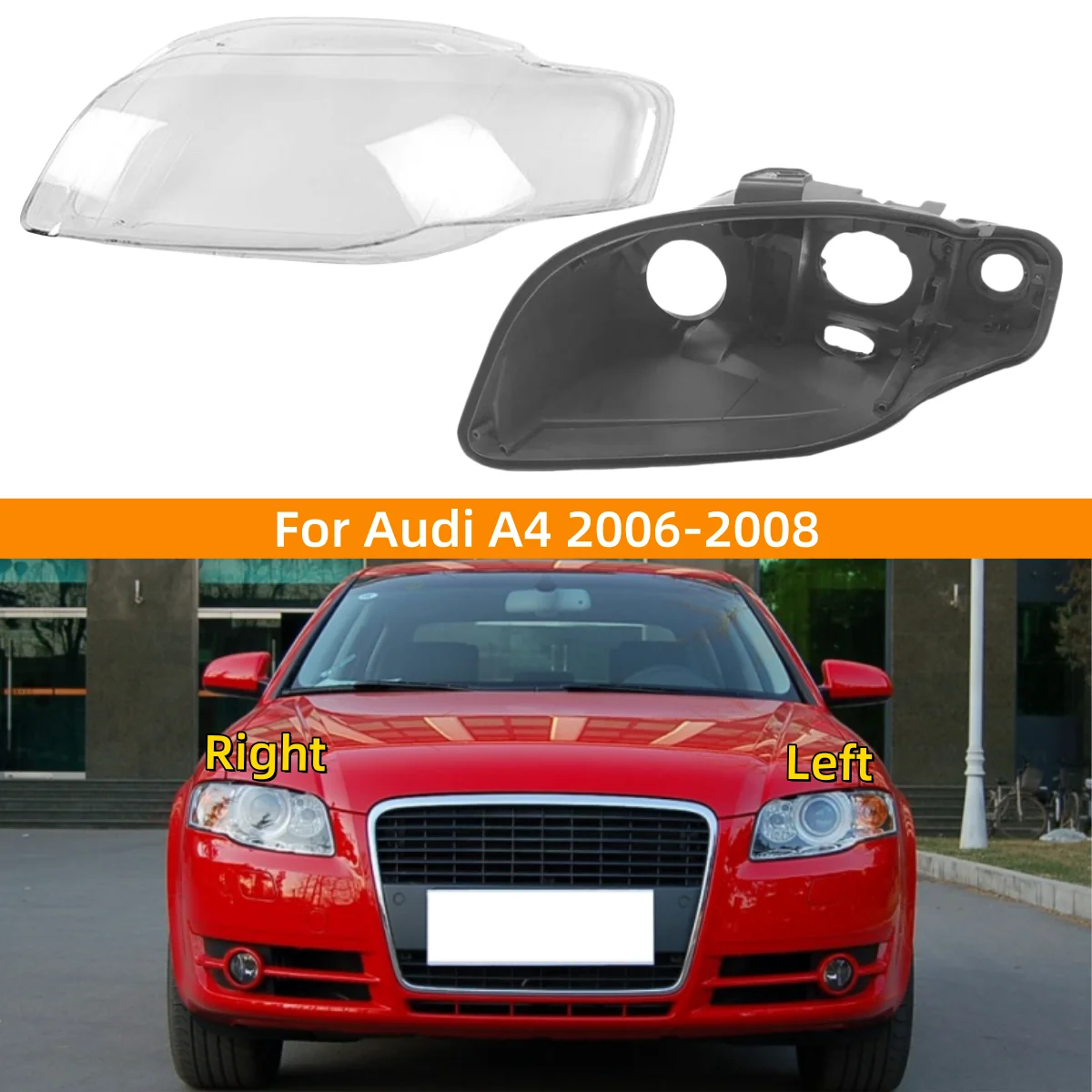 

For Audi A4 B7 2006 2007 2008 Car Interior Replacement Parts Headlights Lamp Glass Car Headlight Bracket