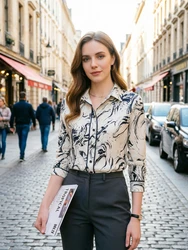 Fashion ladies shirts New elegant Women Blouses Long Sleeve Button-Down Tops blusa mujer