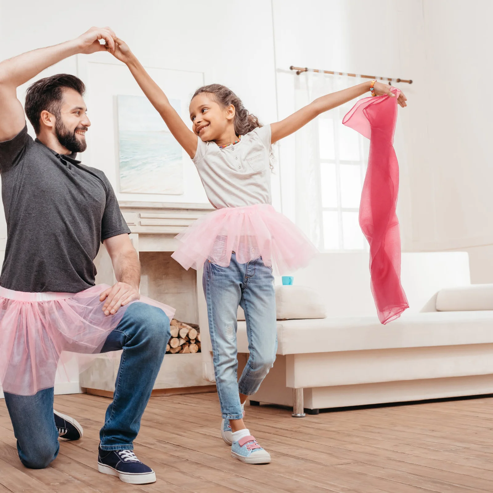 

5Pcs Colorful Square Dance Scarves Juggling Stage Performance Scarves Dance Accessories Stage Performance Props