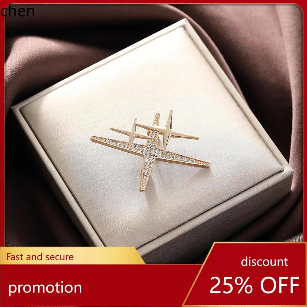 

YFY Star Brooch Fashionable Personalized Pin Collar Pin Anti-Slip Buckle Cardigan Suit Accessory Unisex