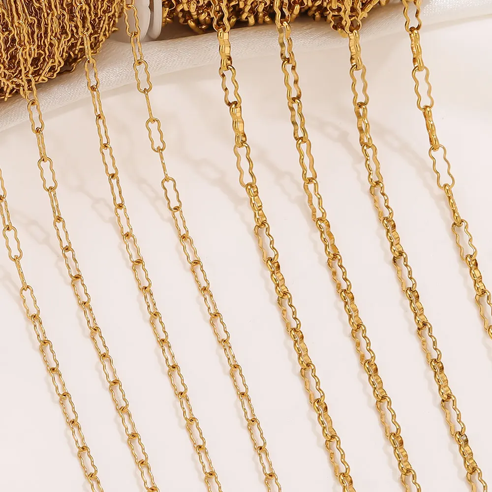 

1 Meter Golden Stainless Steel Chain 18K Gold-plated Cable Chain Suitable for Necklaces Bracelets Anklets DIY Jewelry Making