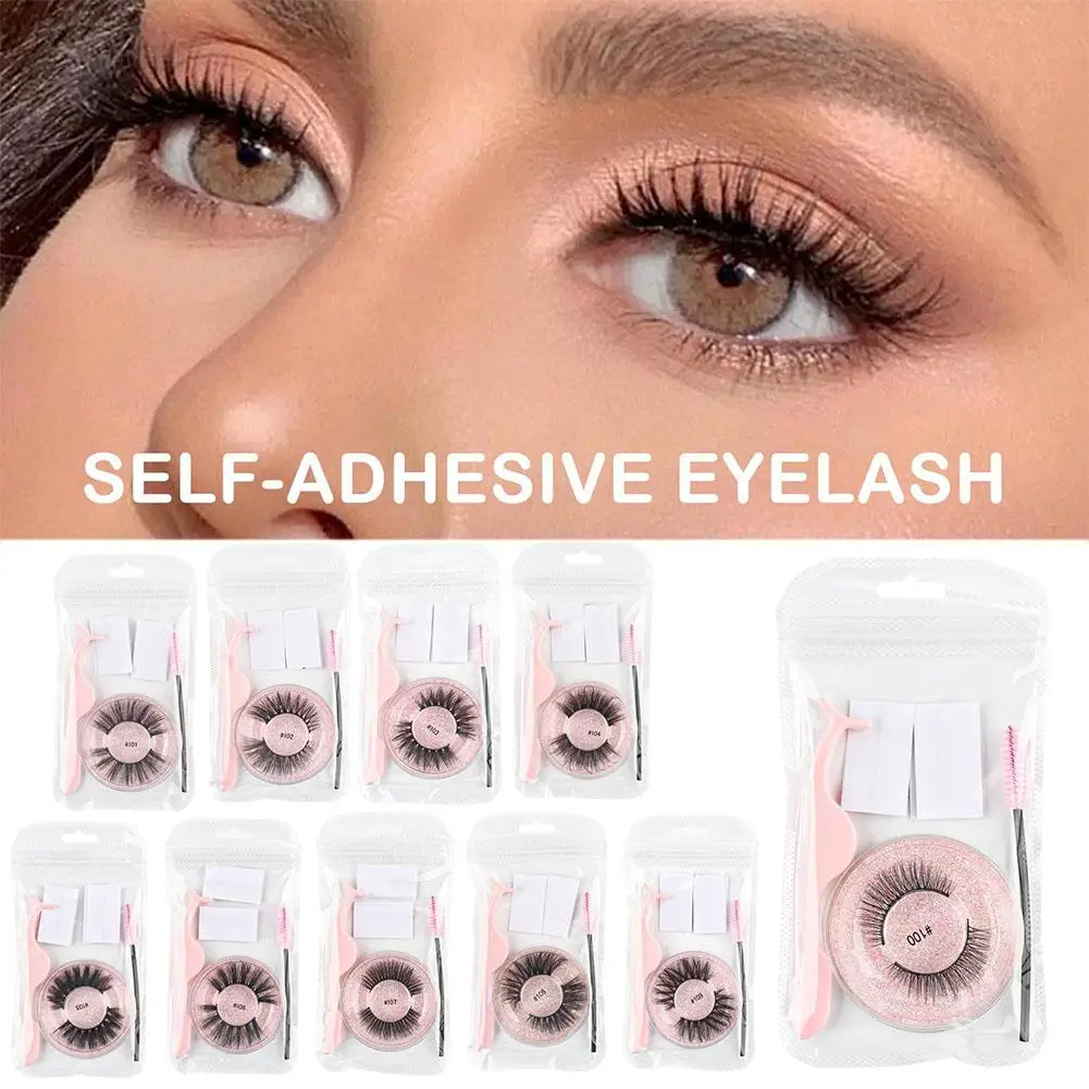 Reusable Self-adhesive Eyelashes Natural Multiple Reversible Of False Dropshipping Self-adhesive Glue-free Eyelashes Pairs L2b6